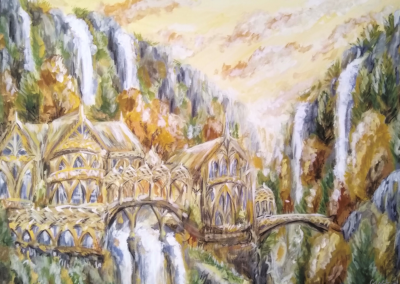 a painting of Rivendale