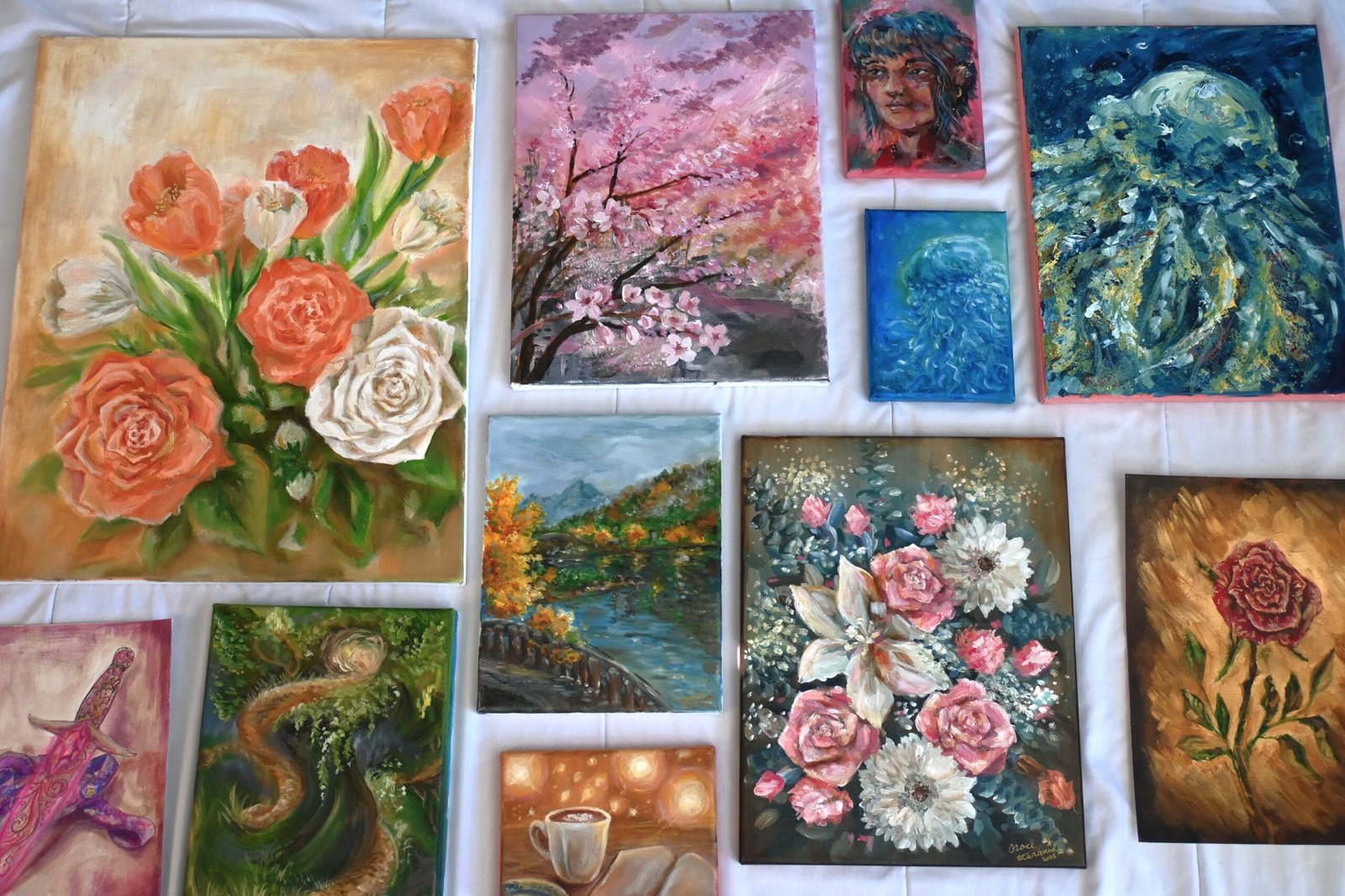 a gallery of canvas paintings