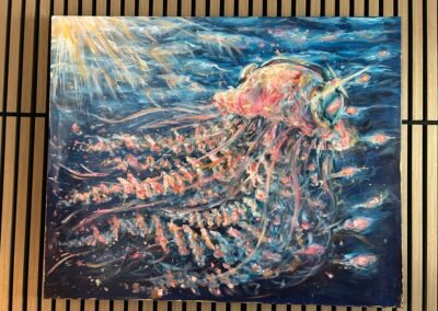 A large jellyfish canvas painting