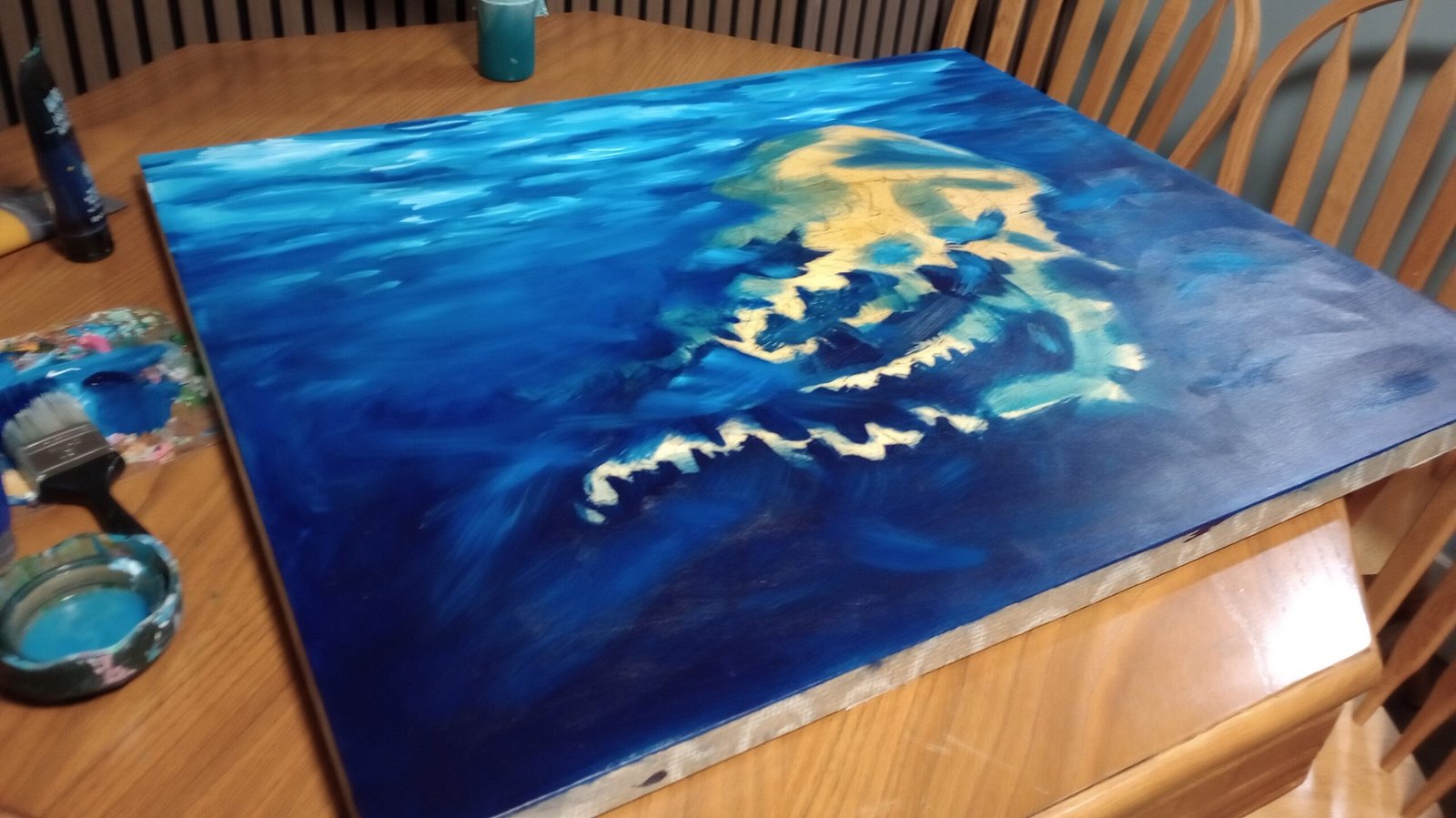 a rough outline of a canvas painting