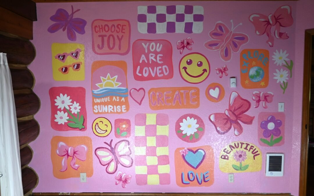 Bows, Butterflies and Big Smiles: Full-Wall Sticker Style Mural