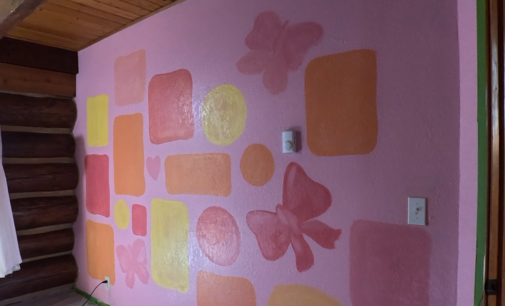 Shapes on a pink wall